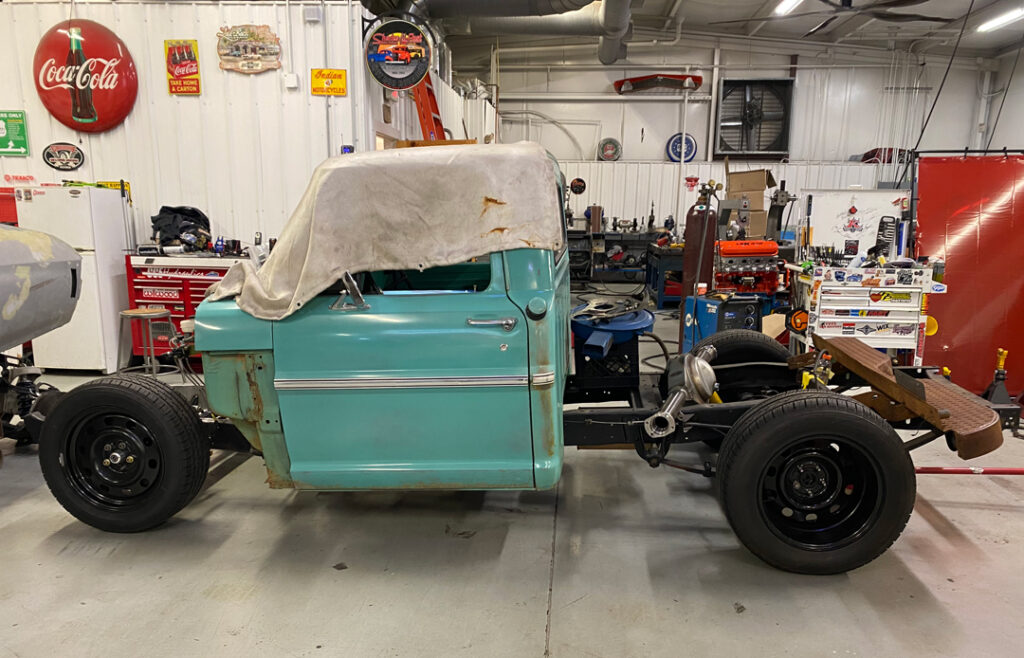 Work on this truck gives a great example of keeping the originality of the vehicle still on its frame, while working to break down the other components of the vehicle.